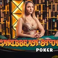 Live Dealer logo of Caribbean Stud Poker from Evolution at 5Gringos
