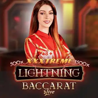 Official Live Dealer logo: Lightning Baccarat by Evolution at 5Gringos